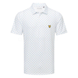 Lyle & Scott Cross Print Golf Polo Shirt White SP2471-626