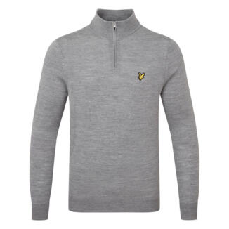 Lyle & Scott Merino 1/4 Zip Golf Sweater Mid Grey Marl KN2169G-T28