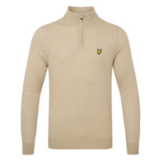 Lyle & Scott Merino 1/4 Zip Golf Sweater Safari KN2169G-X215