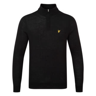 Lyle & Scott Merino 1/4 Zip Golf Sweater Jet Black KN2169G-Z865
