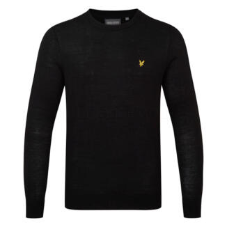 Lyle & Scott Merino Crew Golf Sweater Jet Black KN2170G-Z865