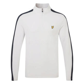 Lyle & Scott Striped 1/4 Zip Golf Sweater Pebble/Dark Navy ML2161G-X380
