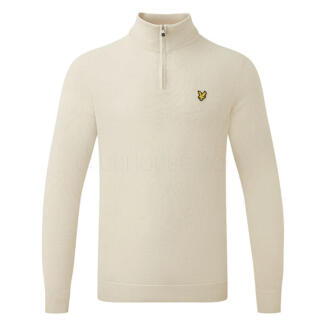 Lyle & Scott Merino 1/4 Zip Golf Sweater Sesame KN2169G-X215