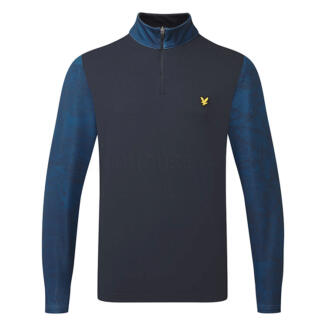Lyle & Scott Printed Contour 1/4 Zip Golf Sweater Dark Navy ML2263G-Z271