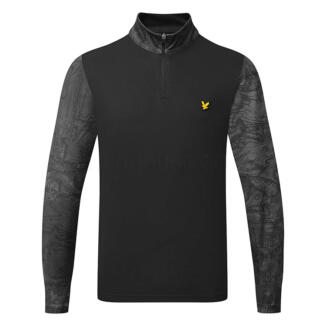 Lyle & Scott Printed Contour 1/4 Zip Golf Sweater Jet Black ML2263G-Z865