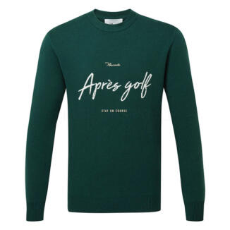 Macade Intarsia Knit Crewneck Golf Sweater Pine Green MSW2646916