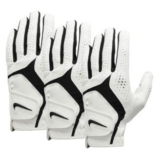 Nike Dura Feel X Golf Glove (3 Pack) White/Black (Right Handed Golfer)