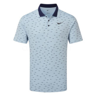 Nike Dry Tour Micro Print Golf Polo Shirt Light Armory Blue/Black HM5792-440