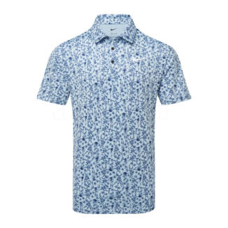 Nike Dry Tour POA Print Golf Polo Shirt Light Armory Blue/Black HM5794-440