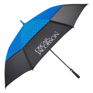 Oscar Jacobson Gio Print 64 Inch Dual Canopy Golf Umbrella Black/Cobalt