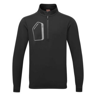 Oscar Jacobson Hastings 1/4 Zip Golf Sweater Black/Pewter OJTOP0279-BP