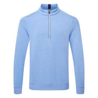 Oscar Jacobson Drew 1/4 Zip Golf Sweater Dodger Blue OJTS0339