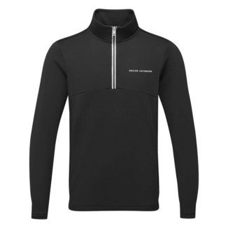 Oscar Jacobson Longton Tour 1/4 Zip Golf Sweater Black OJTOP0171