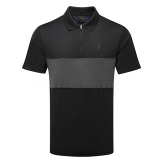 Peak Performance Player Zip Golf Polo Shirt Black/Motion Grey G80210010
