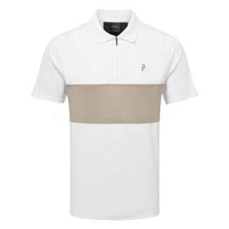 Peak Performance Player Zip Golf Polo Shirt White/Avid Beige G80210040