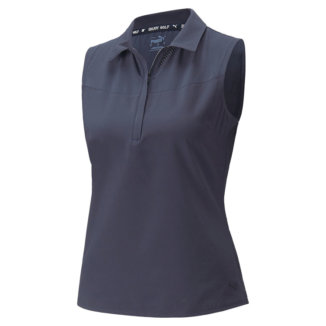 Puma Ladies Harding Sleevless Golf Polo Shirt Navy Blazer 532993-03