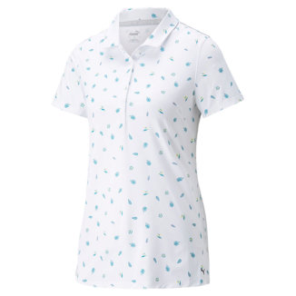 Puma Ladies Mattr Tropics Golf Polo Shirt Bright White 532996-01