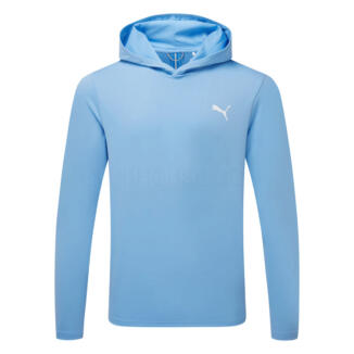 Puma Cloudspun Tech Tour Logo Golf Hoodie Team Light Blue 636479-05