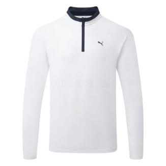 Puma Pure 3.0 1/4 Zip Golf Sweater White Glow/Deep Navy 635475-01