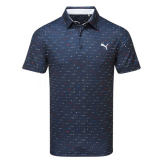 Puma Keys Golf Polo Shirt Deep Navy/Strong Red 631595-03