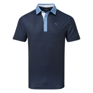 Puma Pure Geo Golf Polo Shirt Deep Navy/Zen Blue 624474-05