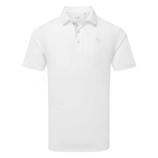 Puma Pure Solid Golf Polo Shirt White Glow 625107-02