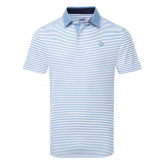 Puma Pure Stripe Golf Polo Shirt Zen Blue/White Glow 624475-06