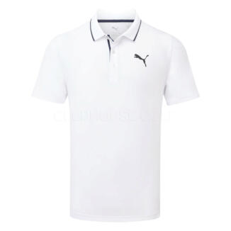 Puma MATTR Elevated Tour Logo Golf Polo Shirt White Glow 630737-01