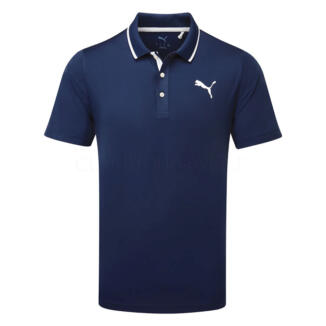 Puma MATTR Elevated Tour Logo Golf Polo Shirt Deep Navy 630737-02