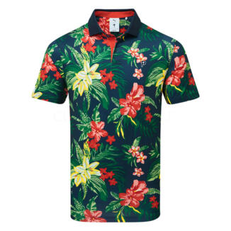 Puma x Palm Tree Crew Floral Golf Polo Shirt Deep Navy 629569-01