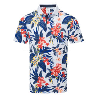 Puma x Palm Tree Crew Floral Golf Polo Shirt White Glow 629569-02