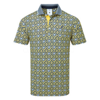 Puma x Palm Tree Crew Tile Golf Polo Shirt Red Fire/Sunny Yellow 630033-01