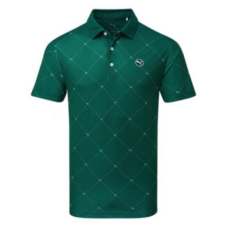 Puma Pure 2.0 Argyle Golf Polo Shirt Dark Myrtle/White Glow 629322-05