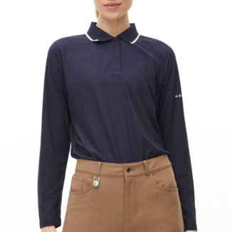 Rohnisch Ladies Mildred Long Sleeve Golf Polo Shirt Navy 444263