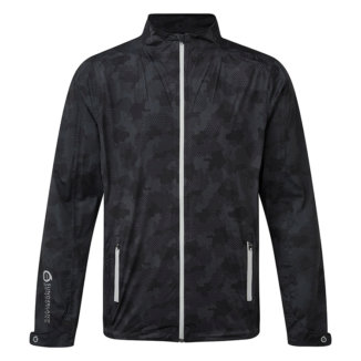 Sunderland Whisper Dry Pro-Lite Waterproof Golf Jacket Black Camo/Silver