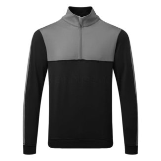 Sunderland Arizona Mid Layer Golf Top Black/Gunmetal SUNMC87-ARI