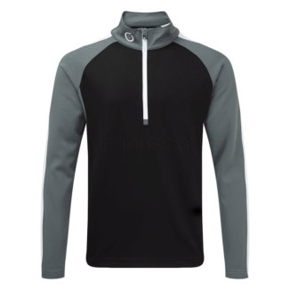 Sunderland Aspen Mid Layer Golf Top Black/Gunmetal/White