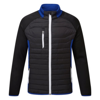 Sunderland Zermatt Padded Thermal Golf Wind Jacket Black/Electric Blue/White