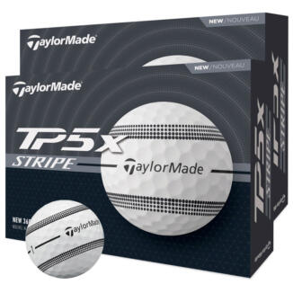 TaylorMade 2025 TP5x Stripe Golf Balls (Double Dozen) White