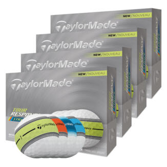 TaylorMade Tour Response Stripe Golf Balls (4 For 3) White/Neon Multi (Pre Order)