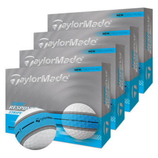 TaylorMade Tour Response Stripe Golf Balls (4 For 3) White/Neon Blue (Pre Order)
