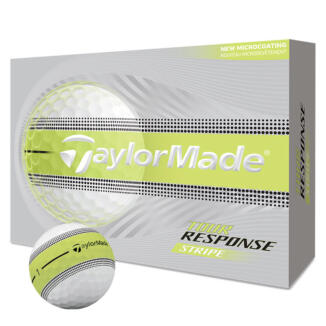 TaylorMade Tour Response Stripe Golf Balls White/Neon Yellow