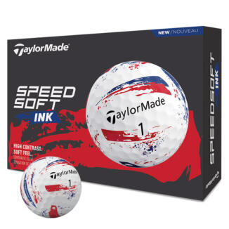 TaylorMade SpeedSoft Ink Golf Balls White/Red/Blue