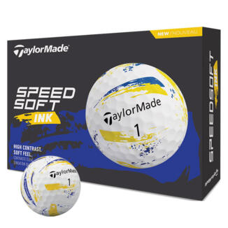 TaylorMade SpeedSoft Ink Golf Balls White/Yellow/Blue