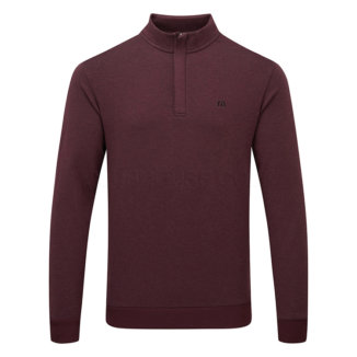 TravisMathew Cloud 2.0 1/4 Zip Golf Sweater Heather Dark Red 1MS309-6HDR