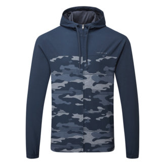 TravisMathew Camo Tech Full Zip Golf Hoodie Blue Nights 1MAA186-4BLN