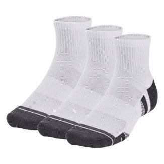 Under Armour Performance Tech Quarter Golf Socks (3 Pack) White/Jet Grey 1379510-100