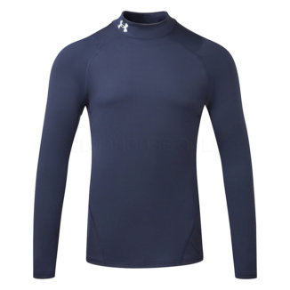 Under Armour ColdGear Armour Mock Fitted Golf Base Layer Midnight Navy/White 1366066-410