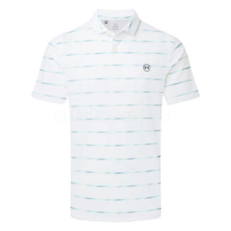 Under Armour Drive Chill Printed Golf Polo Shirt White/Blue Haze/Midnight Navy 6009724-100