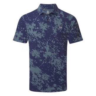Under Armour Drive Chill Printed Golf Polo Shirt Midnight Navy/Halo Grey 6009724-411